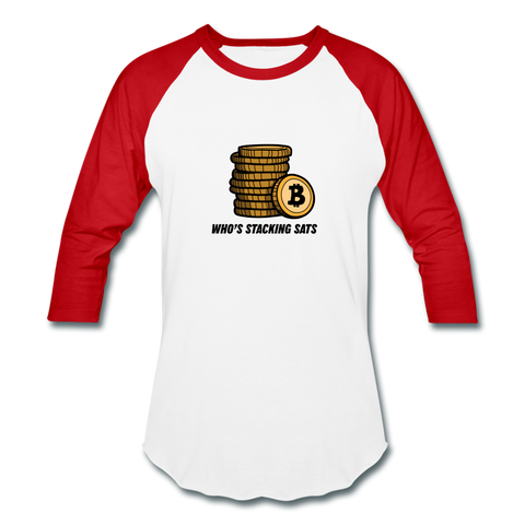 Stacking Sats UNisex Raglan - white/red