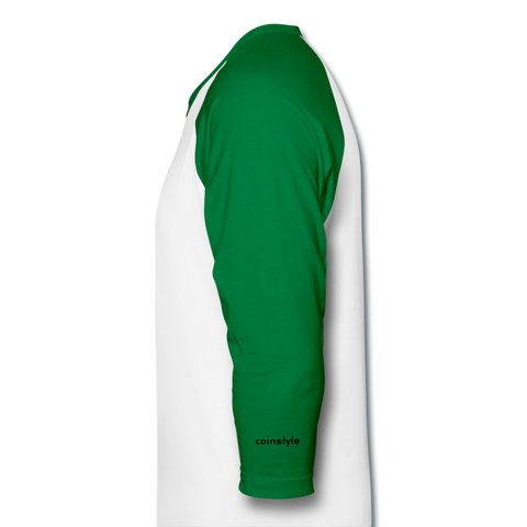 Stacking Sats UNisex Raglan - white/kelly green