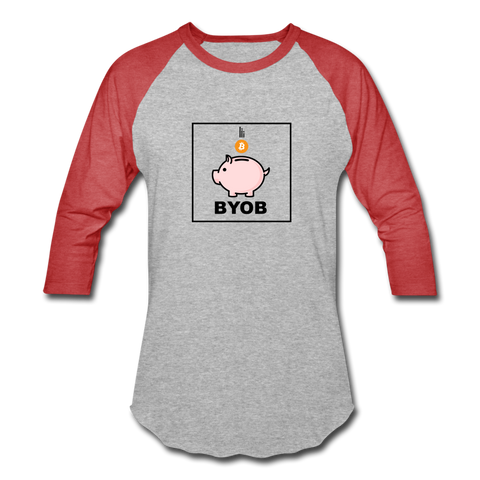 BYOB Unisex Raglan - heather gray/red
