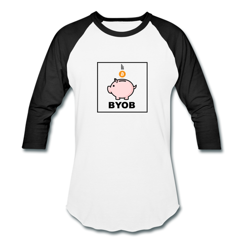 BYOB Unisex Raglan - white/black