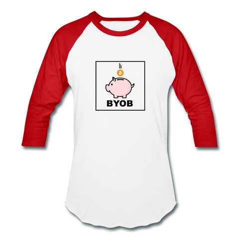 BYOB Unisex Raglan - white/red