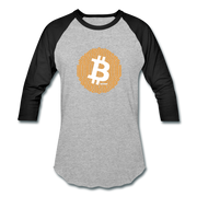 Free Bitcoin Unisex Raglan - heather gray/black