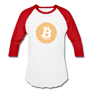 Free Bitcoin Unisex Raglan - white/red
