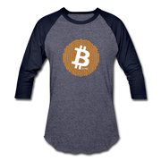 Free Bitcoin Unisex Raglan - heather blue/navy