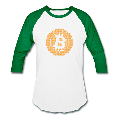 Free Bitcoin Unisex Raglan - white/kelly green