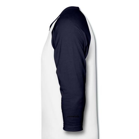 El Salvador Bitcoin Nation Unisex Raglan - white/navy