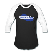 El Salvador Bitcoin Nation Unisex Raglan - black/white