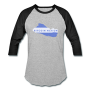 El Salvador Bitcoin Nation Unisex Raglan - heather gray/black