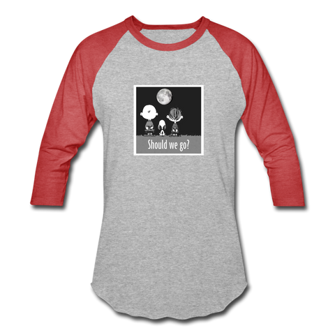 To the Moon Unisex Raglan - heather gray/red