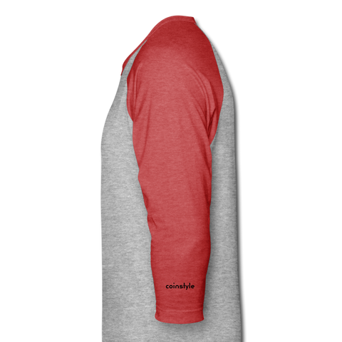 To the Moon Unisex Raglan - heather gray/red