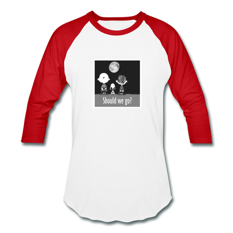 To the Moon Unisex Raglan - white/red