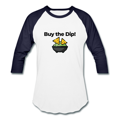 Buy the Dip Unisex Raglan - white/navy