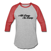 All Pump No Dump Unisex Raglan - heather gray/red