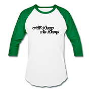 All Pump No Dump Unisex Raglan - white/kelly green