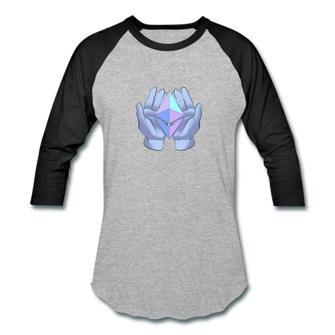 Diamond Hands Unisex Raglan - heather gray/black