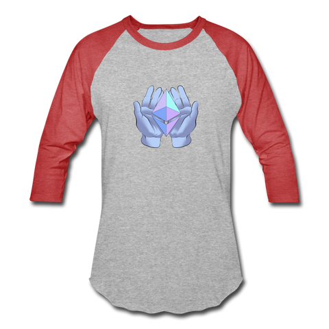 Diamond Hands Unisex Raglan - heather gray/red