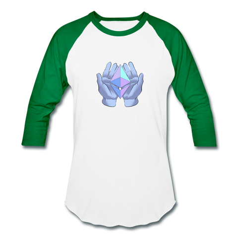 Diamond Hands Unisex Raglan - white/kelly green