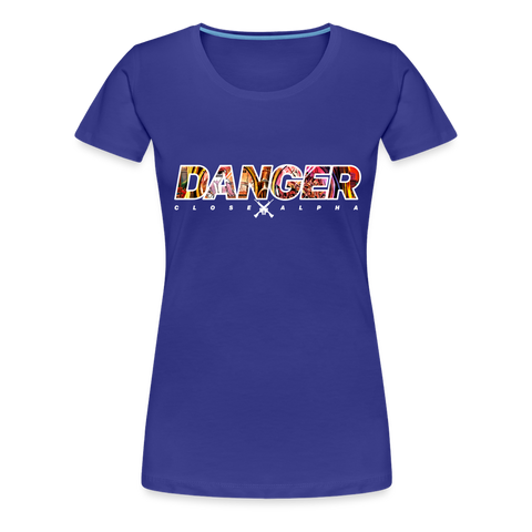 Women’s T-Shirt - DANGER CLOSE ALPHA BLACK - royal blue