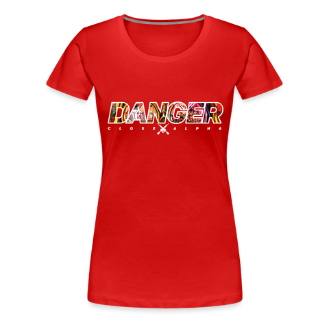Women’s T-Shirt - DANGER CLOSE ALPHA BLACK - red