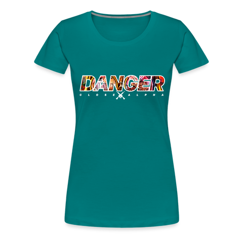Women’s T-Shirt - DANGER CLOSE ALPHA BLACK - teal
