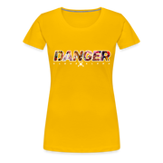 Women’s T-Shirt - DANGER CLOSE ALPHA BLACK - sun yellow