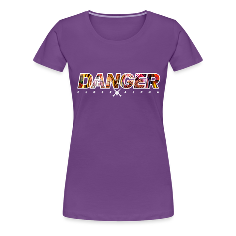 Women’s T-Shirt - DANGER CLOSE ALPHA BLACK - purple