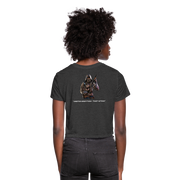 Women's Crypto Croptop - DCA (Dark) w NFT Character (Back) - deep heather