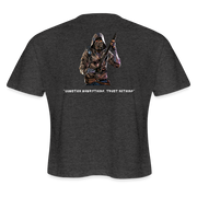 Women's Crypto Croptop - DCA (Dark) w NFT Character (Back) - deep heather