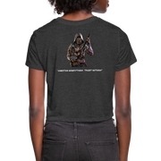 Women's Crypto Croptop - DCA (Dark) w NFT Character (Back) - deep heather