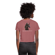 Women's Crypto Croptop - DCA (Dark) w NFT Character (Back) - mauve