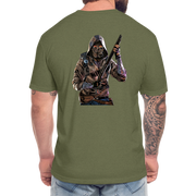 DCA Logo Crypto T-Shirt w NFT Character (Back) - heather military green