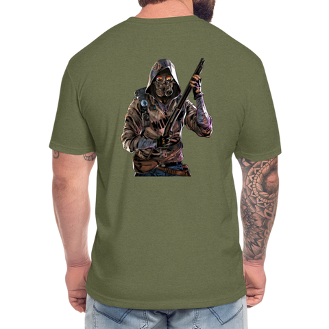 DCA Logo Crypto T-Shirt w NFT Character (Back) - heather military green