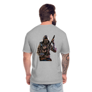 Men's Gas Mask T-shirt w NFT Character (Back) - heather gray