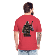 Men's Gas Mask T-shirt w NFT Character (Back) - heather red