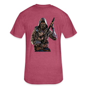 Men's Gas Mask T-shirt w NFT Character (Back) - heather burgundy
