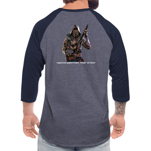 Danger Close Alpha - Crypto Baseball T-shirt - (Dark) - heather blue/navy