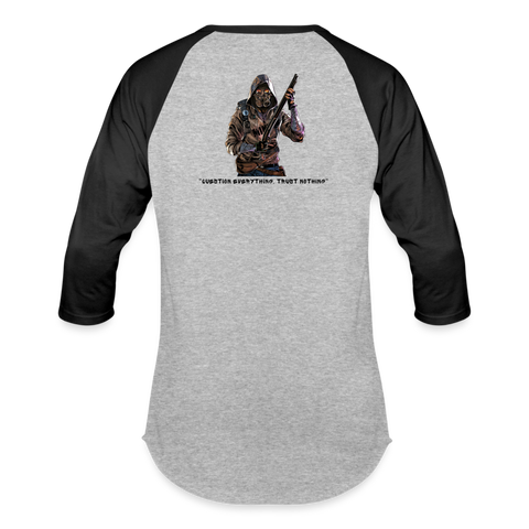 Danger Close Alpha - Baseball T-Shirt (Light) - heather gray/black