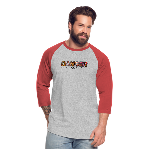Danger Close Alpha - Baseball T-Shirt (Light) - heather gray/red