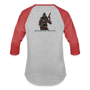 Danger Close Alpha - Baseball T-Shirt (Light) - heather gray/red
