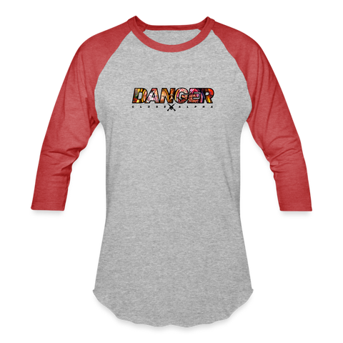 Danger Close Alpha - Baseball T (Light) - Question Everything (Back) - heather gray/red